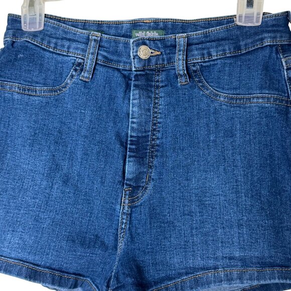 Wild Fable Highest Rise Denim Shorts Blue Women's 10/30R High Waisted Stretch - Picture 2 of 7